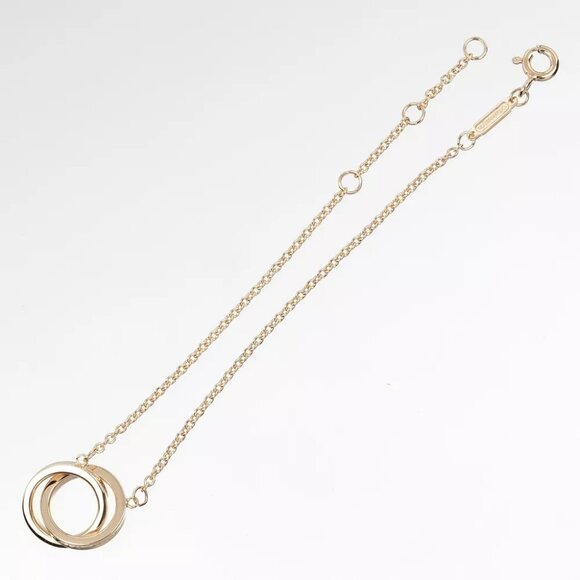 TIFFANY&Co. 1837 Interlocking Circle Bracelet Wrist Size6.2"～7.2" K18 Pi... - Picture 3 of 10